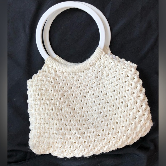 Vtg BOHO Macrame Handbag - Picture 5 of 14